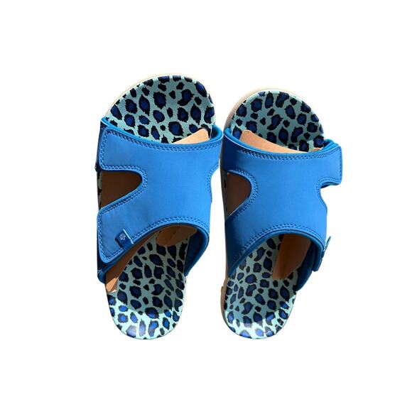 Spenco Women's Kholo Slide Sandal Blue Leopard Size 6 Casual - Picture 5 of 7